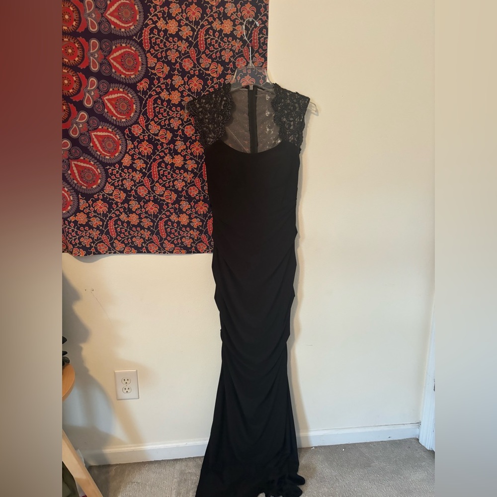 Black laced top prom dress, originally 350.